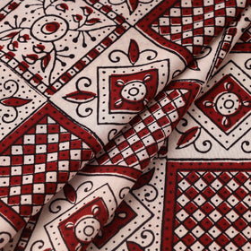 Beige Bagh Hand Block Print Natural Dyed Cotton Fabric