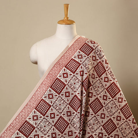 Beige Bagh Hand Block Print Natural Dyed Cotton Fabric