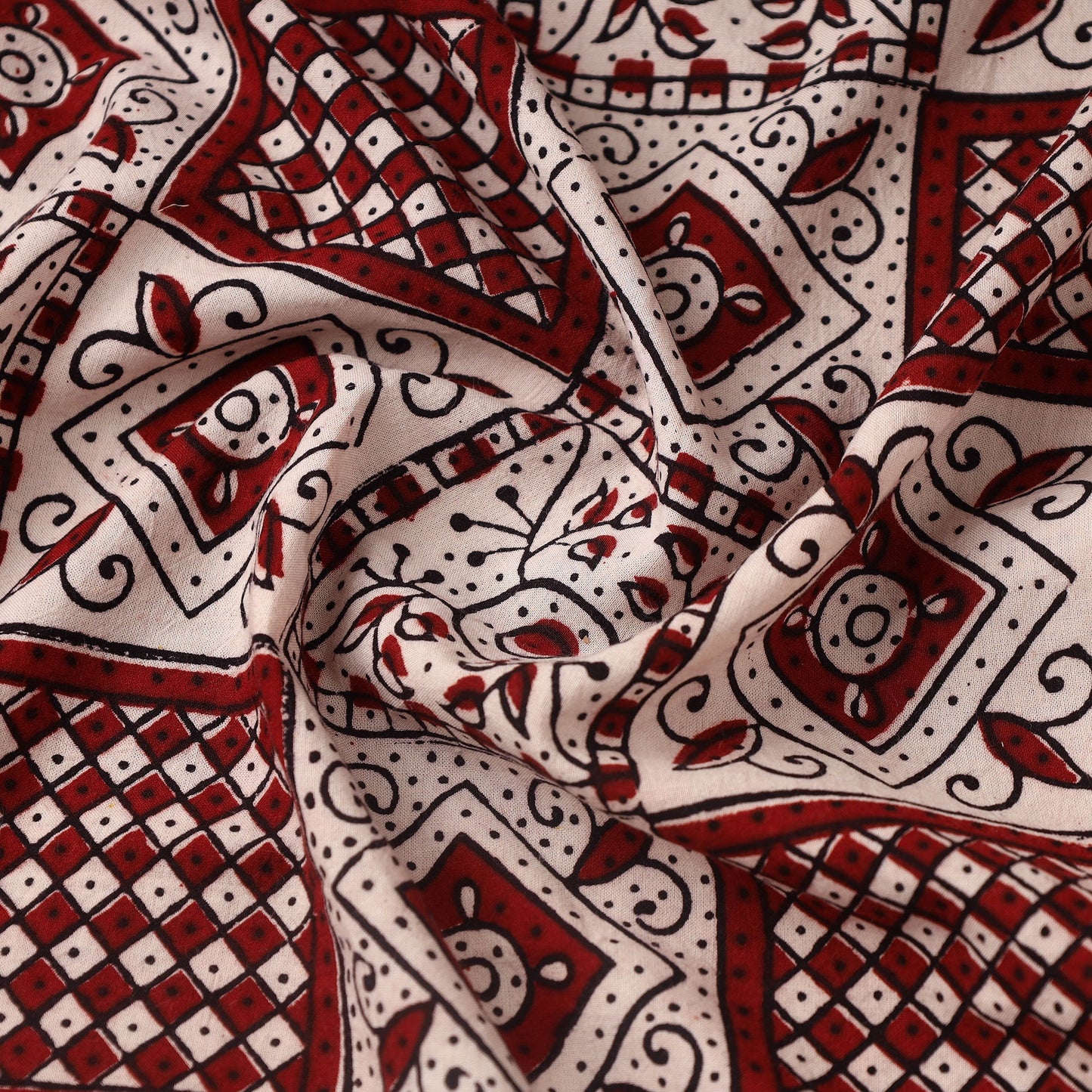 Beige Bagh Hand Block Print Natural Dyed Cotton Fabric