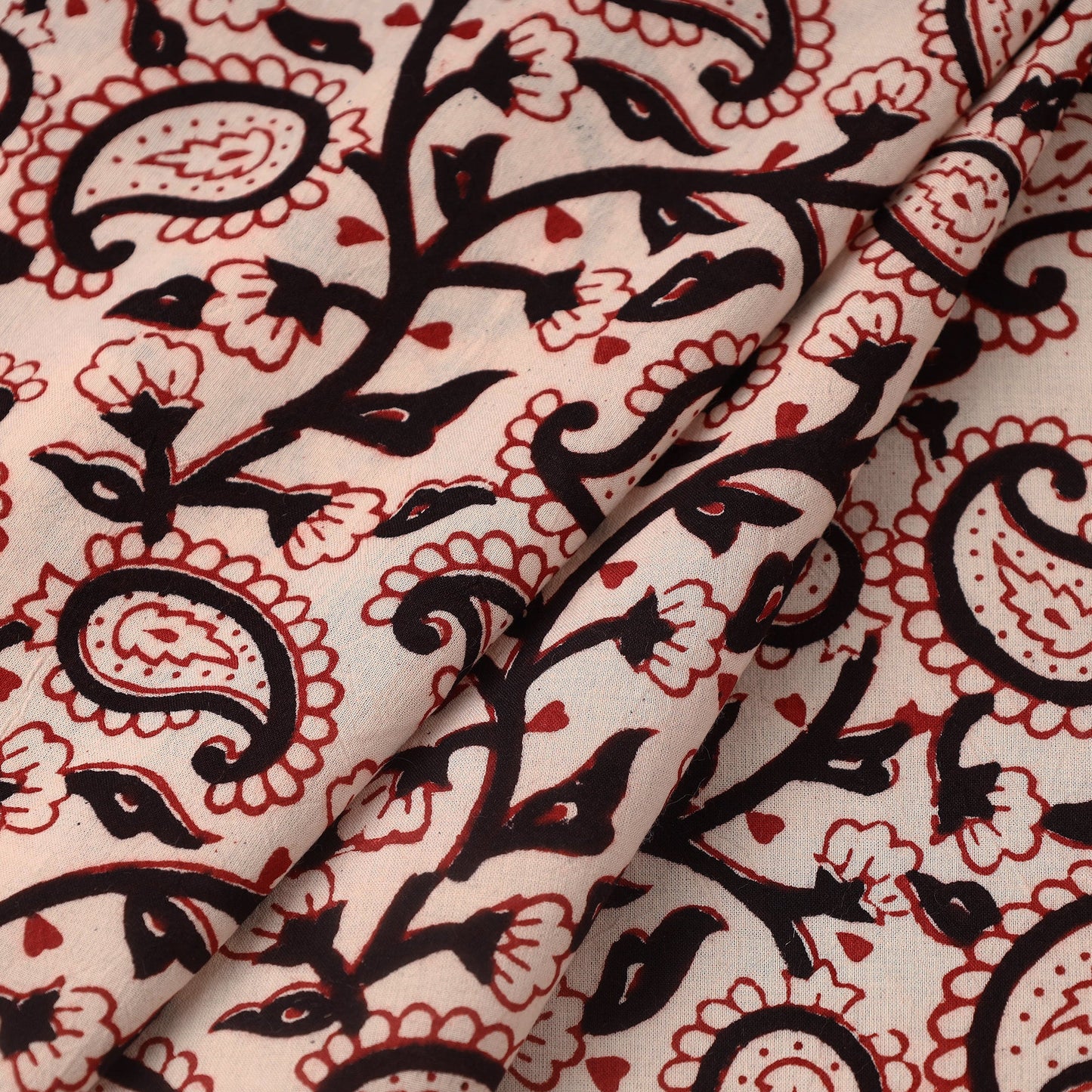 Multicolor Bagh Hand Block Print Natural Dyed Cotton Fabric