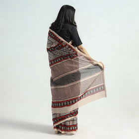  Bagh Hand Block Printed Natural Dyed Chanderi Silk Saree 