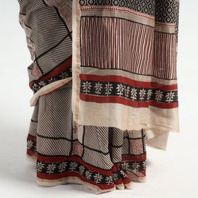  Bagh Hand Block Printed Natural Dyed Chanderi Silk Saree 