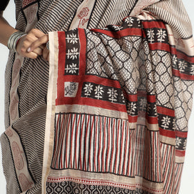  Bagh Hand Block Printed Natural Dyed Chanderi Silk Saree 