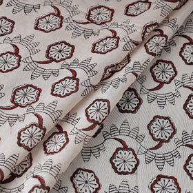  Beige Authentic Bagh Print Chanderi Silk Cotton Fabric Online