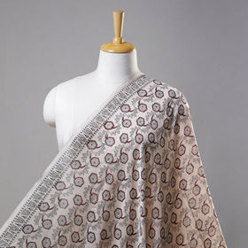  Beige Authentic Bagh Print Chanderi Silk Cotton Fabric Online