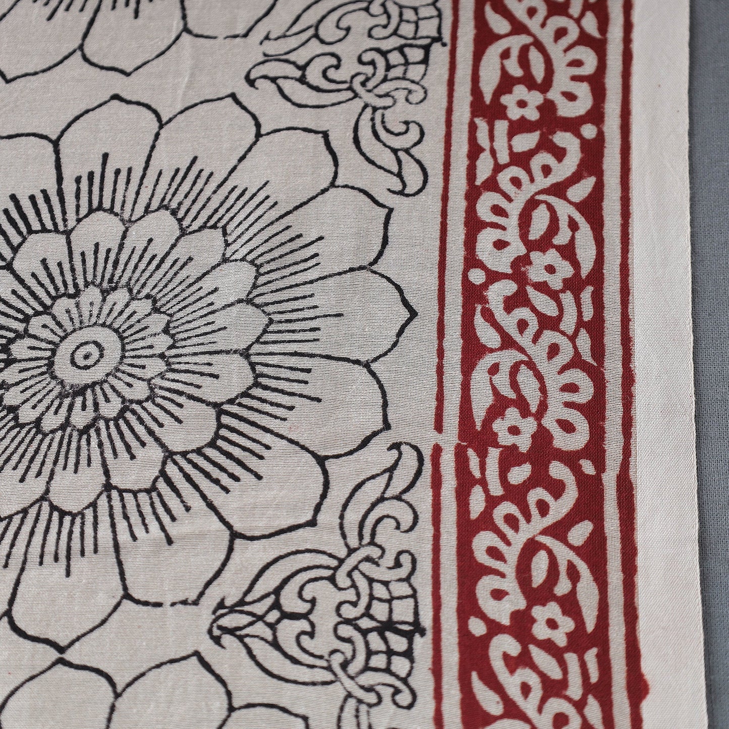  Beige Authentic Bagh Print Chanderi Silk Cotton Fabric