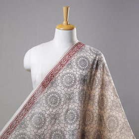  Beige Authentic Bagh Print Chanderi Silk Cotton Fabric