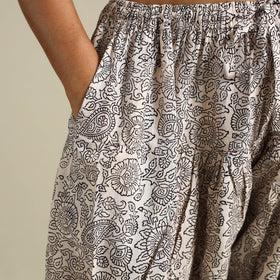 White Bagh Block Print Natural Dyed Cotton Salwar