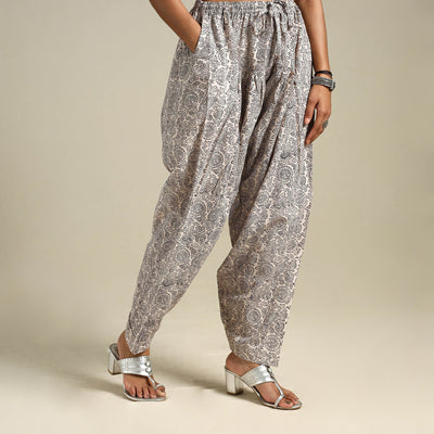 White Bagh Block Print Natural Dyed Cotton Salwar