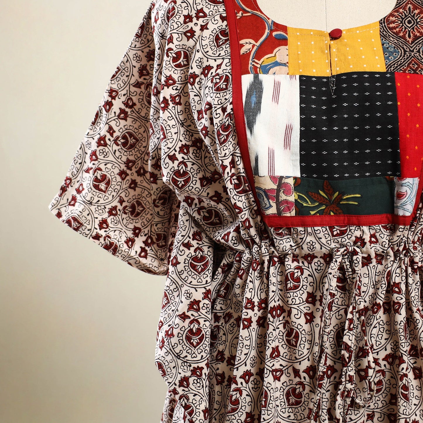 Beige - bagh patchwork cotton kaftan (short) 34