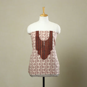  Beige Bagh Print Patchwork Cotton Kurta Material