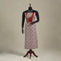 Beige - bagh patchwork cotton unstitched kurta material