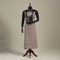 Beige - bagh patchwork cotton unstitched kurta material