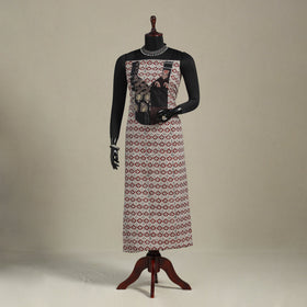 Beige - bagh patchwork cotton unstitched kurta material