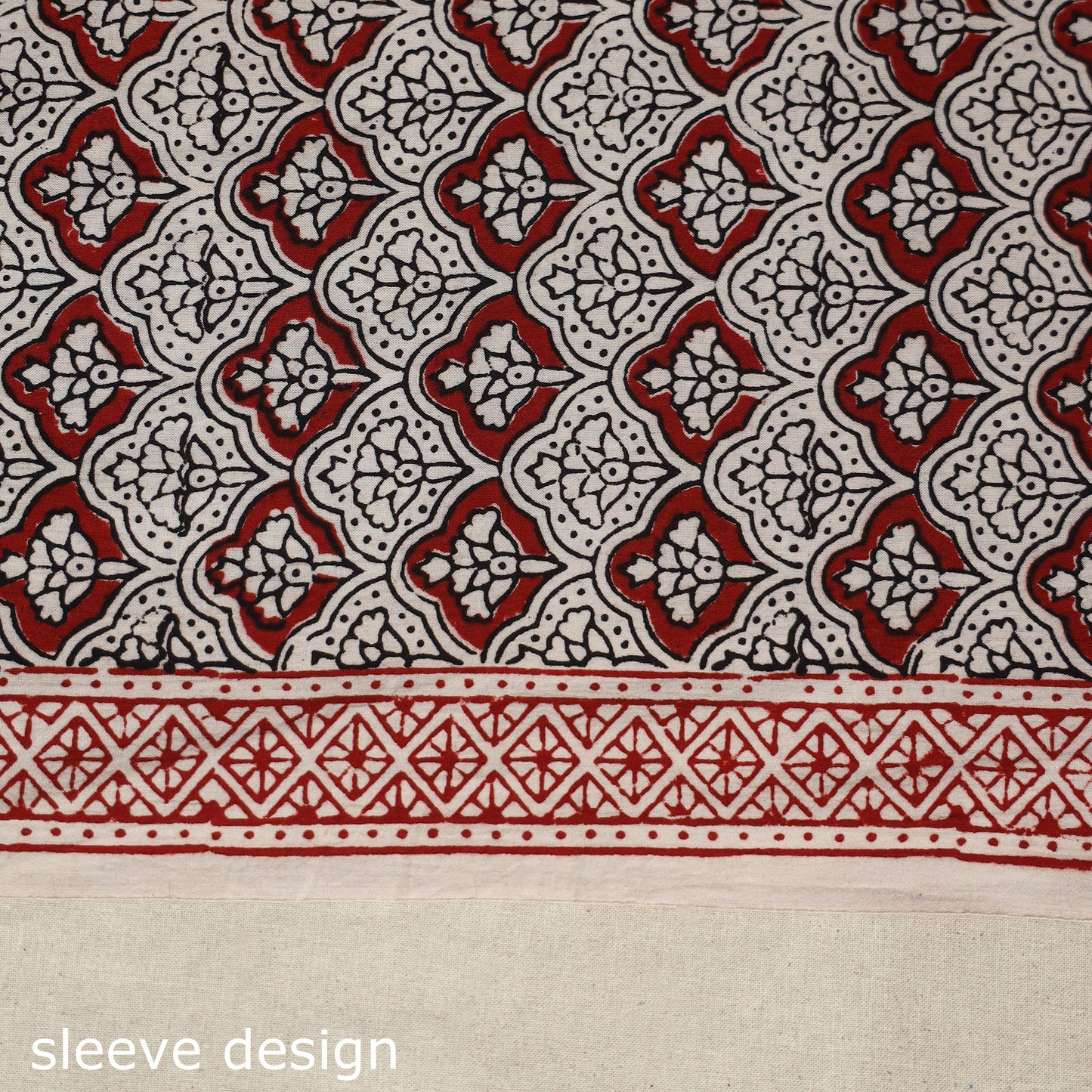 Beige - bagh patchwork cotton unstitched kurta material