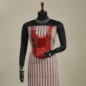 Beige - bagh patchwork cotton unstitched kurta material