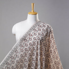  Beige Authentic Bagh Print Chanderi Silk Cotton Fabric Online