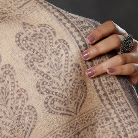  Bagh Block Printed Natural Dyed Woolen Muffler (61 in) 