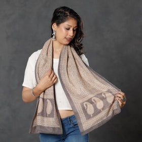  Bagh Block Printed Natural Dyed Woolen Muffler (61 in) 