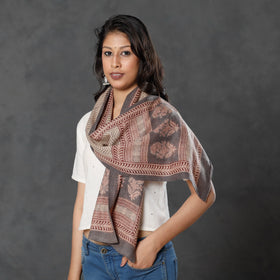  Bagh Block Printed Natural Dyed Woolen Muffler (61 in) 