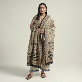 Bagru Kurta with Palazzo & Dupatta Set
