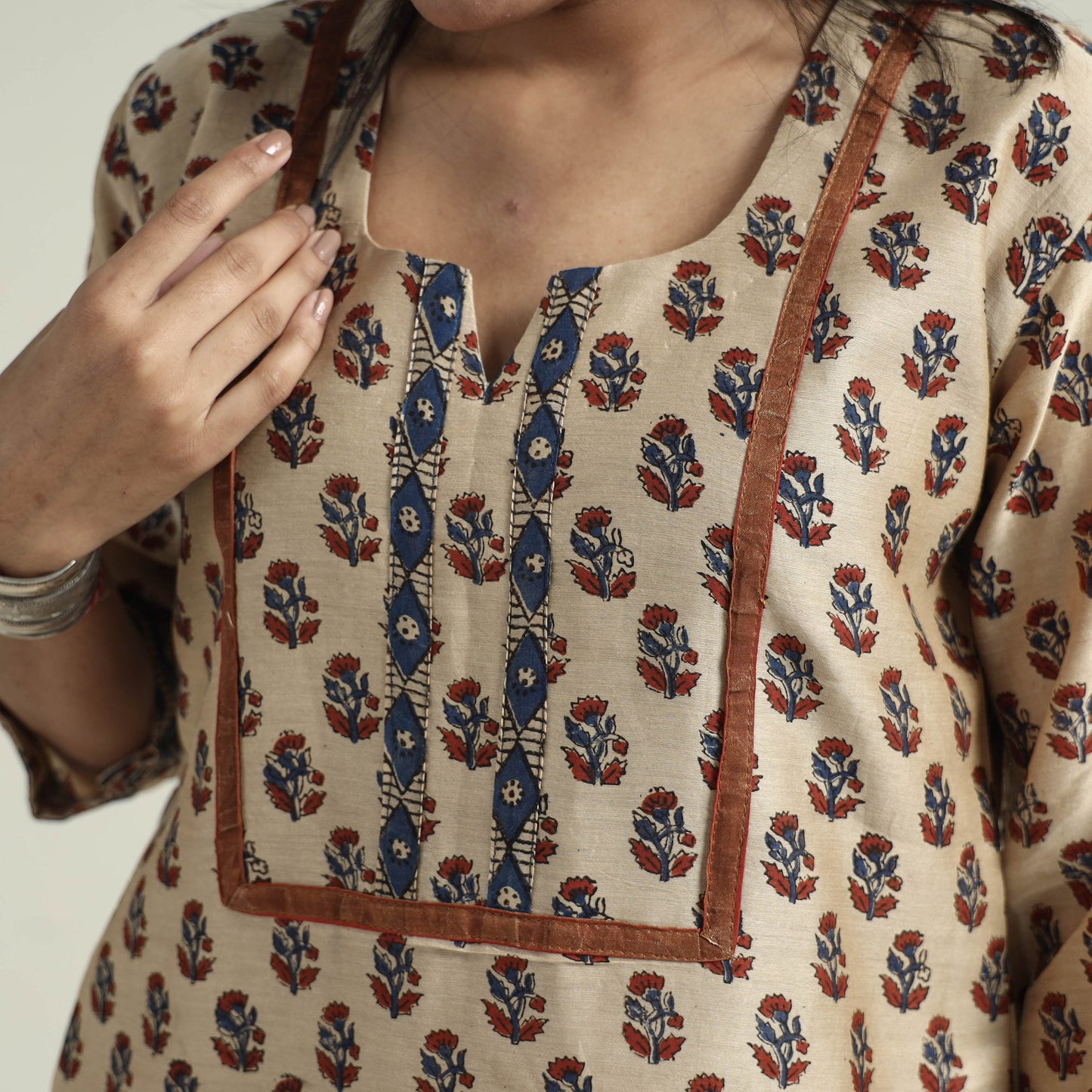 Bagru Kurta with Palazzo & Dupatta Set
