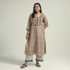 Bagru Kurta with Palazzo & Dupatta Set
