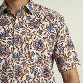   Bagru Block Printed Cotton Men Half Sleeve Shirt 12 