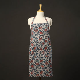 Beige Bagru Block Print Cotton Apron with Pocket