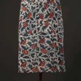 Beige Bagru Block Print Cotton Apron with Pocket