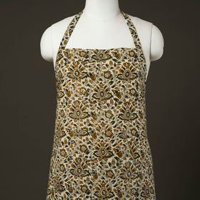 Beige Bagru Block Print Cotton Apron with Pocket 