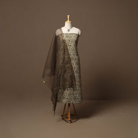 Bagru kalamkari hand natural dyed cotton 2pc unstitched