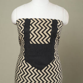 Buy Beige Bagru Print Patchwork Cotton Kurta Material