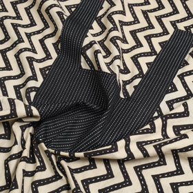 Buy Beige Bagru Print Patchwork Cotton Kurta Material