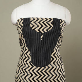 Buy Beige Bagru Print Patchwork Cotton Kurta Material