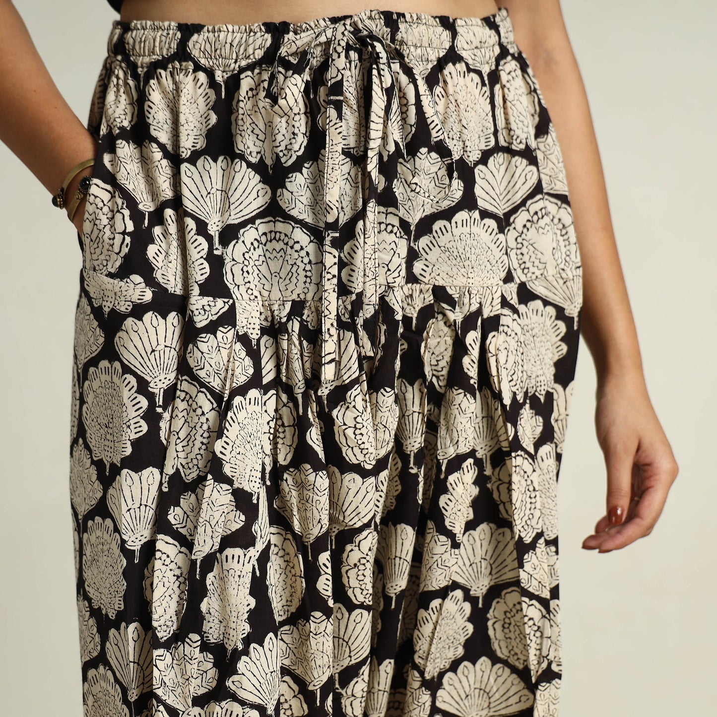 Buy Bagru Block Printed Cotton Elasticated Salwar 14 Online at iTokri.com