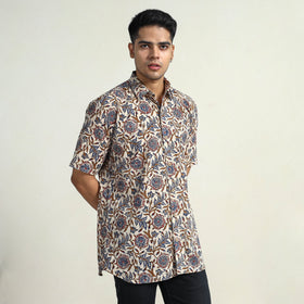   Bagru Block Printed Cotton Men Half Sleeve Shirt 12 