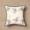 Buy Beige Bakhiya Tanka Applique Work Cotton Cushion Cover