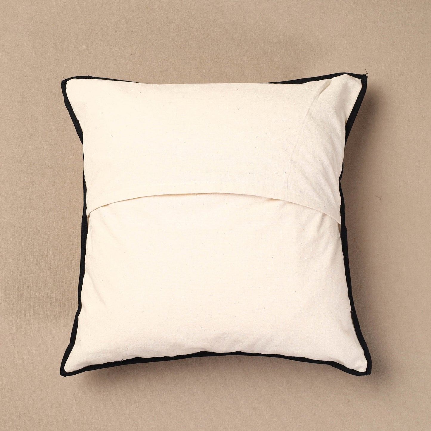 Buy Beige Bakhiya Tanka Applique Work Cotton Cushion Cover