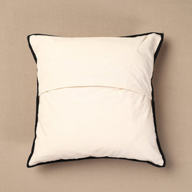 Buy Beige Bakhiya Tanka Applique Work Cotton Cushion Cover