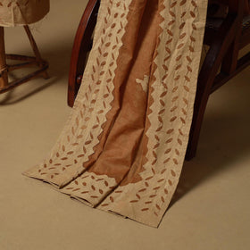 Beige - barmer cut work cotton applique 3pc unstitched