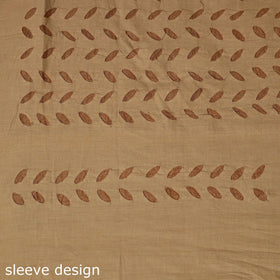 Beige - barmer cut work cotton applique 3pc unstitched