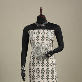 Beige - batik patchwork cotton unstitched kurta material