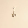 Beaded fabart flower keychain 37 - handcrafted