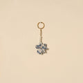 Beaded fabart flower keychain 40 - handcrafted