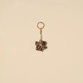 Beaded fabart flower keychain 42 - handcrafted