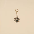 Beaded fabart flower keychain 47 - handcrafted