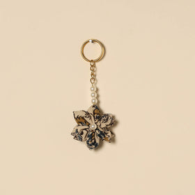 Beaded fabart flower keychain 47 - handcrafted