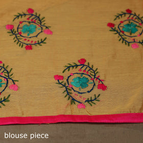 Bengal chanderi silk hand embroidered saree 14 - handcrafted
