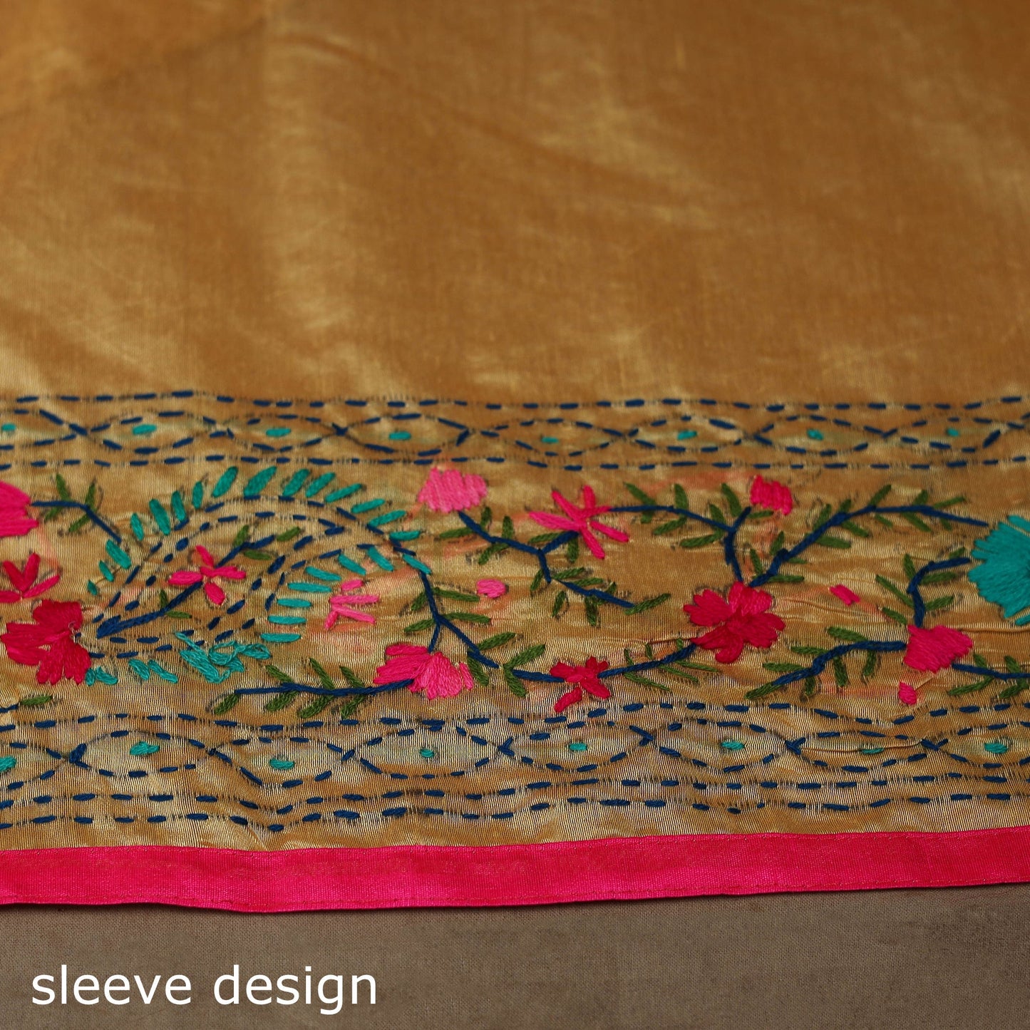 Bengal chanderi silk hand embroidered saree 14 - handcrafted